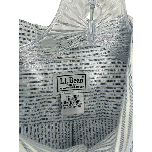 L.L. Bean Men's Striped Wrinkle Free Traditional Fit Button‎ Down Shirt Size 17R - Picture 2 of 11